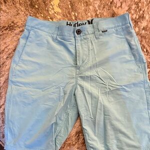 Hurley Men's Light Blue Flat Front Shorts